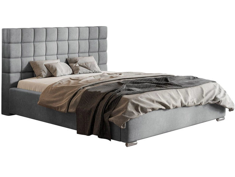 Polsterbett mit Bettkasten und Lattenrost 160x200 Terra Hellgrau