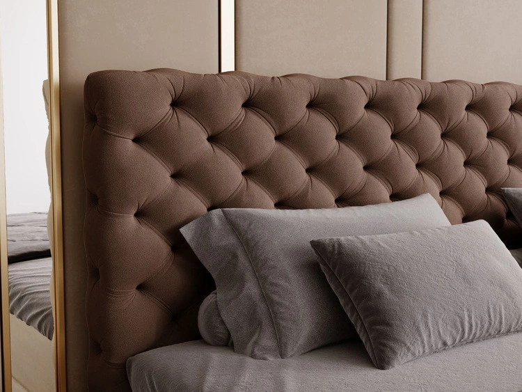 Boxspringbett mit Bettkasten 180x200 Bergamo Braun