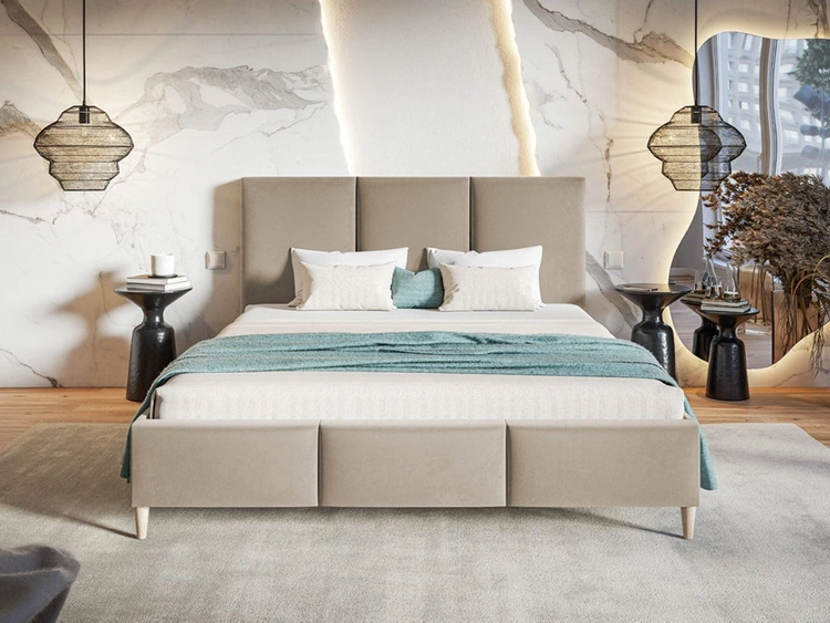 Polsterbett mit Lattenrost 160x200 Trio Beige