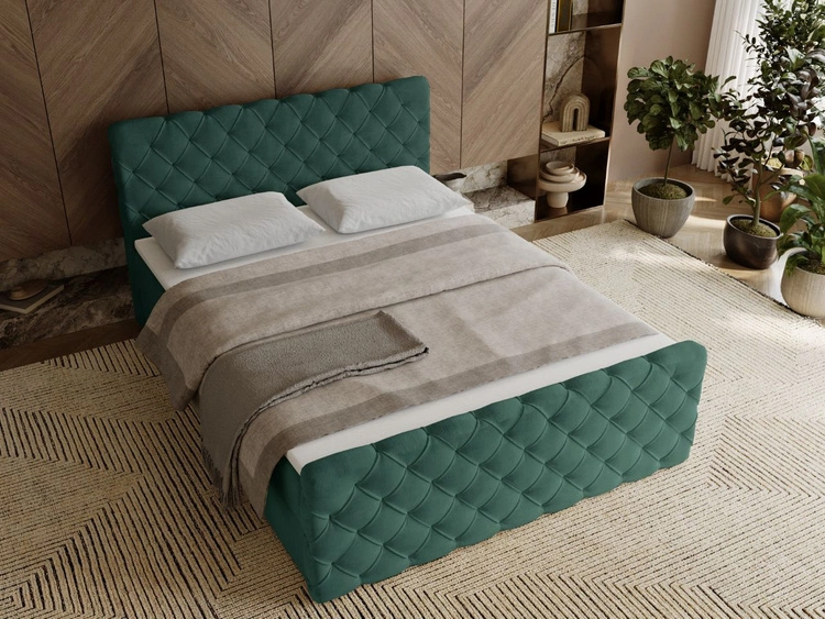 Boxspringbett mit Bettkasten 180x200 Lunaris Grün
