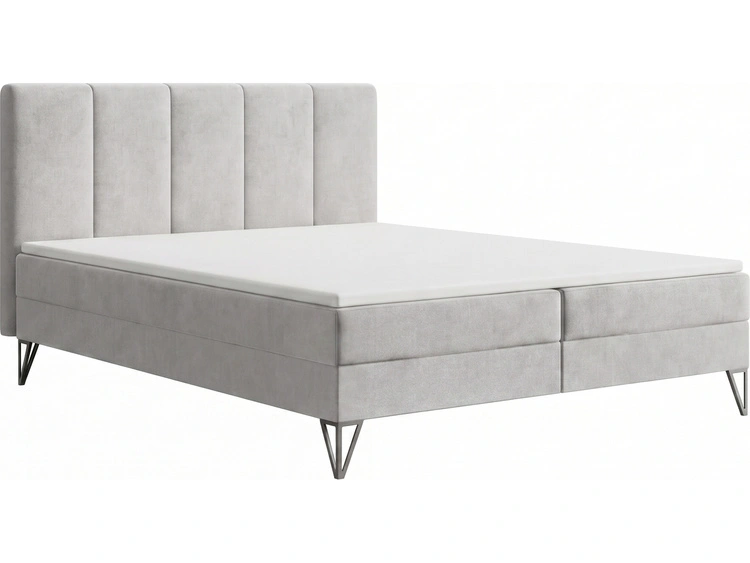 Boxspringbett mit Bettkasten 160x200 Vendi grau