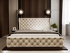 Polsterbett mit Bettkasten und Lattenrost 200x200 Kingston Beige