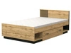 Doppelbett 120x200 mit Schublade Lavore Wotan Eiche, Schwarz matt