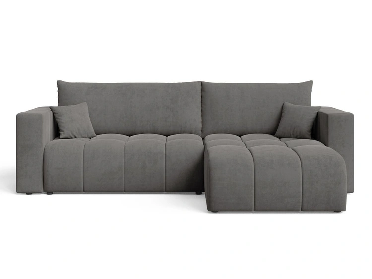 Ecksofa L-Form mit Schlaffunktion und Bettkasten Neva Dunkelgrau