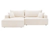 Ecksofa L-Form Links mit Schlaffunktion und Bettkasten California Creme