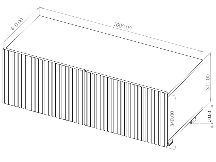 TV-Lowboard mit Türen 200 cm Kioto Cashmere