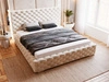 Polsterbett mit Bettkasten und Lattenrost 140x200 Astra Beige