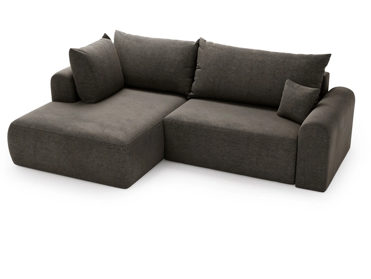 Ecksofa L-Form mit Schlaffunktion und Bettkasten Savana Bis Grau