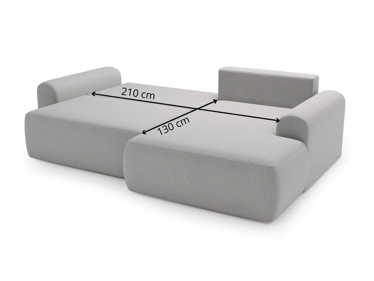 Ecksofa L-Form mit Schlaffunktion und Bettkasten Savana Links Grün