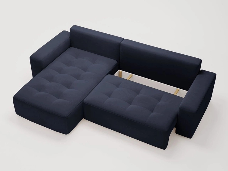 Ecksofa L-Form Links mit Schlaffunktion und Bettkasten Portland Anthrazit