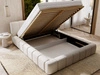 Polsterbett mit Bettkasten und Lattenrost 140x200 Split Hellgrau