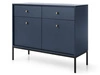 Kommode mit Türen sowie Schubladen mit Schwarz Metallbeinen 104 cm Amor Marineblau