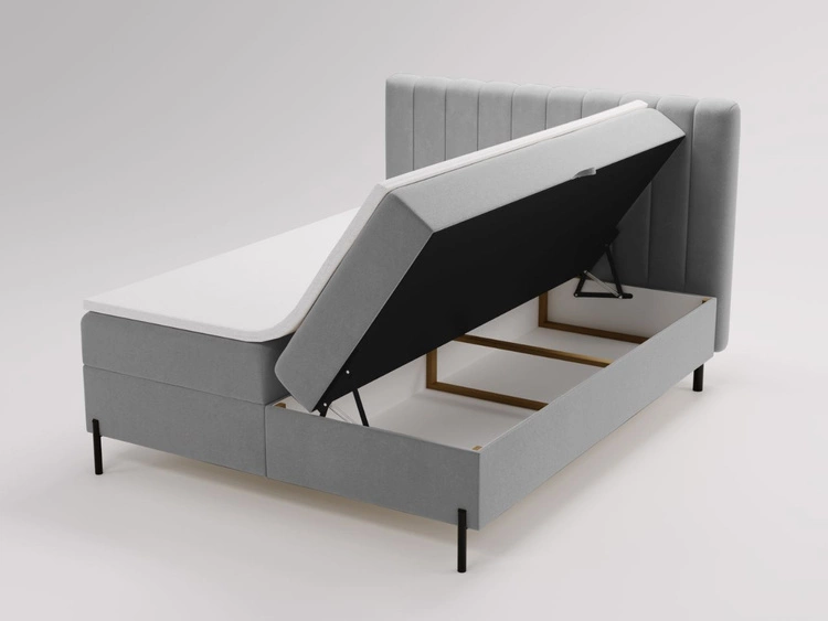 Boxspringbett mit Bettkasten 160x200 Primavera Hellgrau
