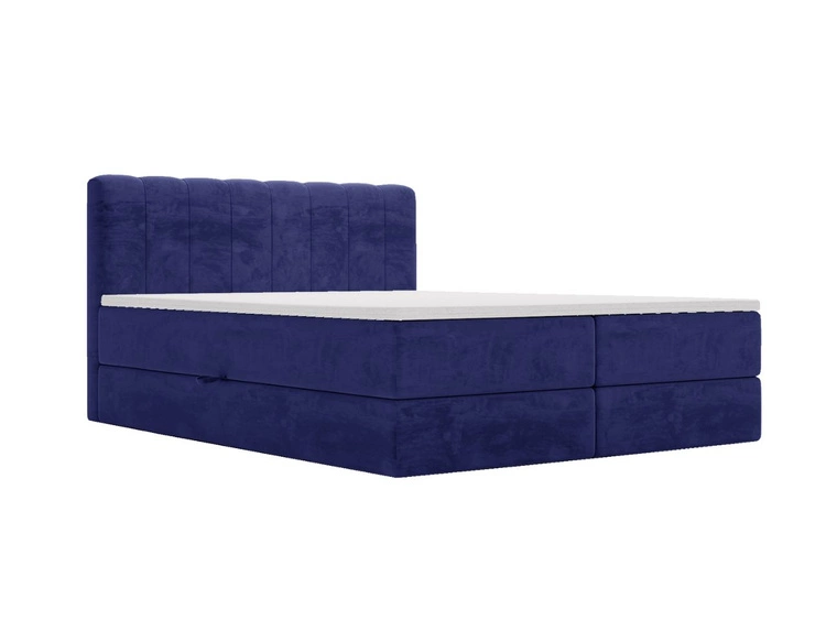 Boxspringbett mit Bettkasten 180x200 Forte Dunkelblau