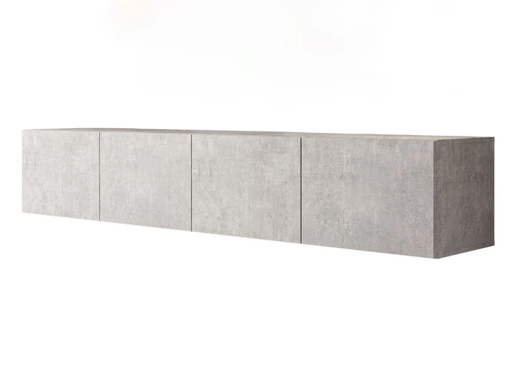 Hängeschrank mit Türen und LED-Beleuchtung 200 cm Nodoo Beton