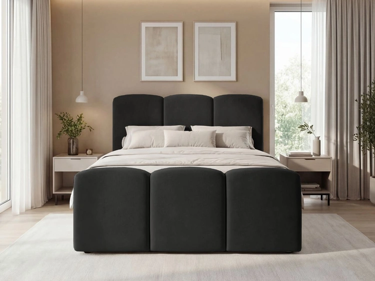 Boxspringbett mit Bettkasten 180x200 Campi Schwarz