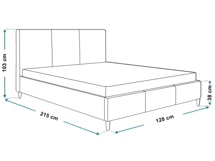 Polsterbett mit Lattenrost 120x200 Trio Dunkelblau