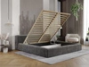 Polsterbett mit Bettkasten und Lattenrost 180x200 Lipari Dunkelgrau