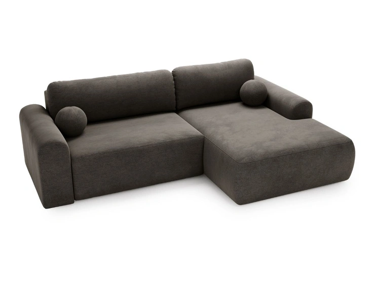 Ecksofa L-Form mit Schlaffunktion und Bettkasten Savana Rechts Grau