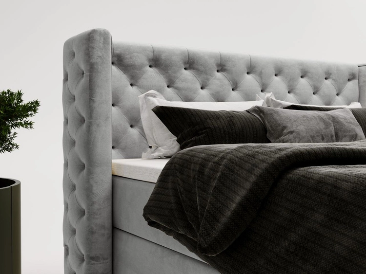 Boxspringbett mit Bettkasten 160x200 Lion Grau