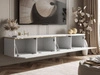 TV-Schrank zum Hängen im Glamour-Stil mit LED-Beleuchtung Celle Weiß Hochglanz