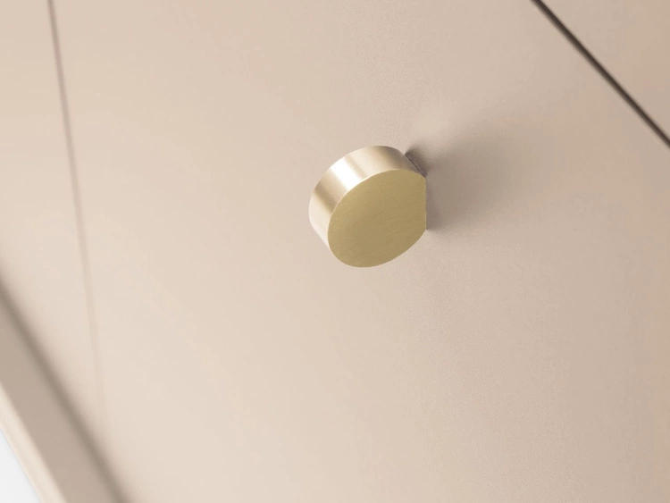 Nachttisch mit Schublade auf Schwarz Metallbeinen Amor Beige