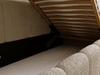 Jugendbett Einzelbett mit Bettkasten und Lattenrost 90x200 Cloud One Dunkelbeige Bouclé-Stoff 