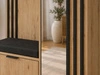 Garderobe mit Spiegel und Kleiderhaken Graphit, Artisan Eiche