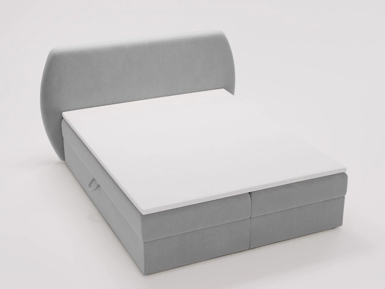 Boxspringbett mit Bettkasten 180x200 Bogota Hellgrau