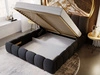 Polsterbett mit Bettkasten und Lattenrost 140x200 Cloud Bouclé-Stoff Schwarz
