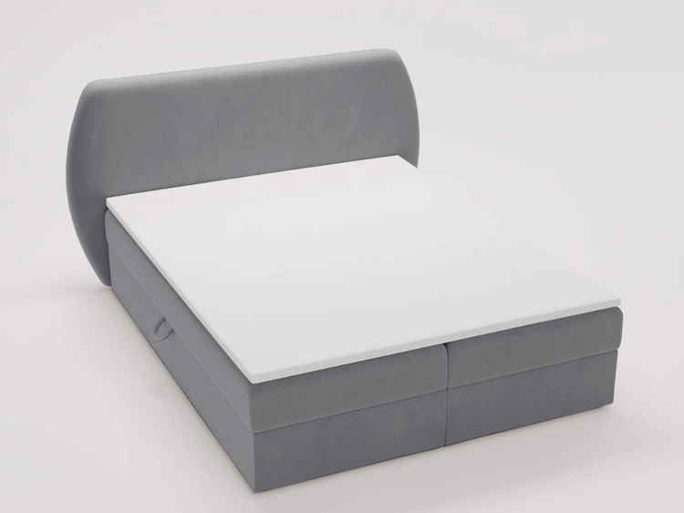 Boxspringbett mit Bettkasten 140x200 Bogota Dunkelgrau