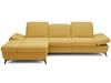 Ecksofa L-Form Links mit Schlaffunktion und Bettkasten Hannover Gelb