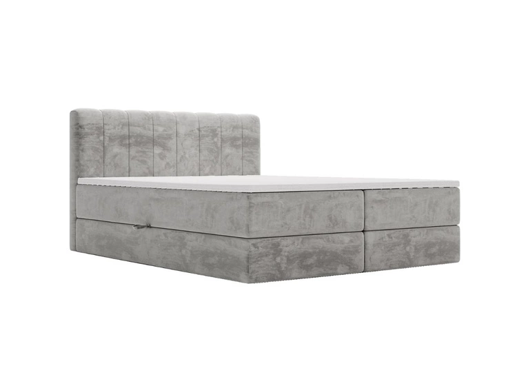 Boxspringbett mit Bettkasten 180x200 Forte Hellgrau