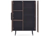 Vitrinenschrank mit Glas Nemi Schwarzer Graphit Braun