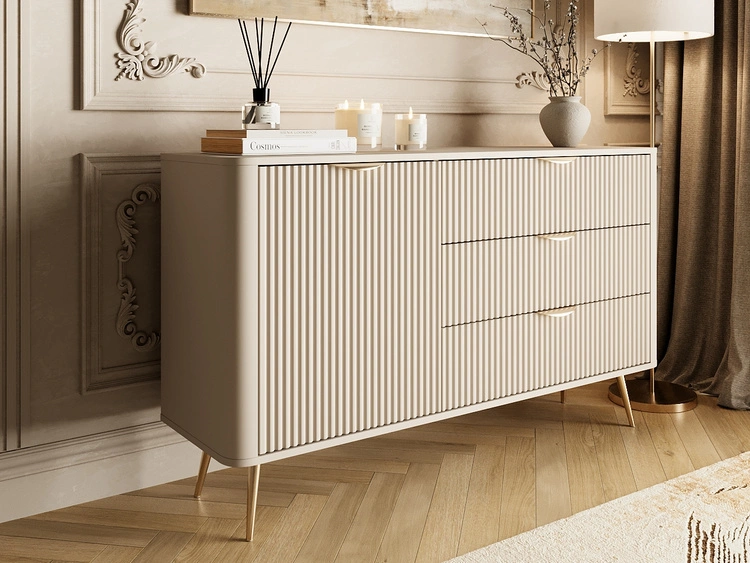 Kommode mit Türe und Schubladen Latina Beige