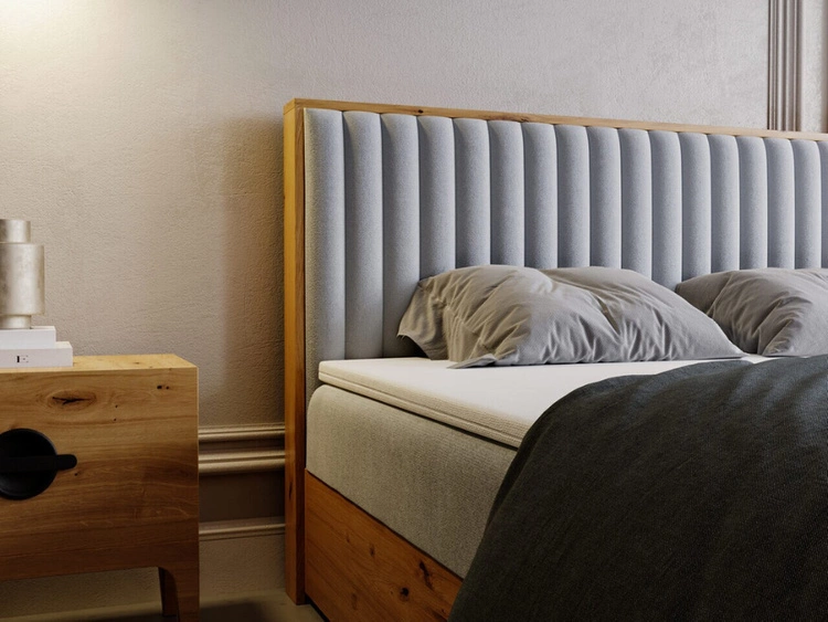 Boxspringbett mit Bettkasten 180x200 Forest Hellgrau