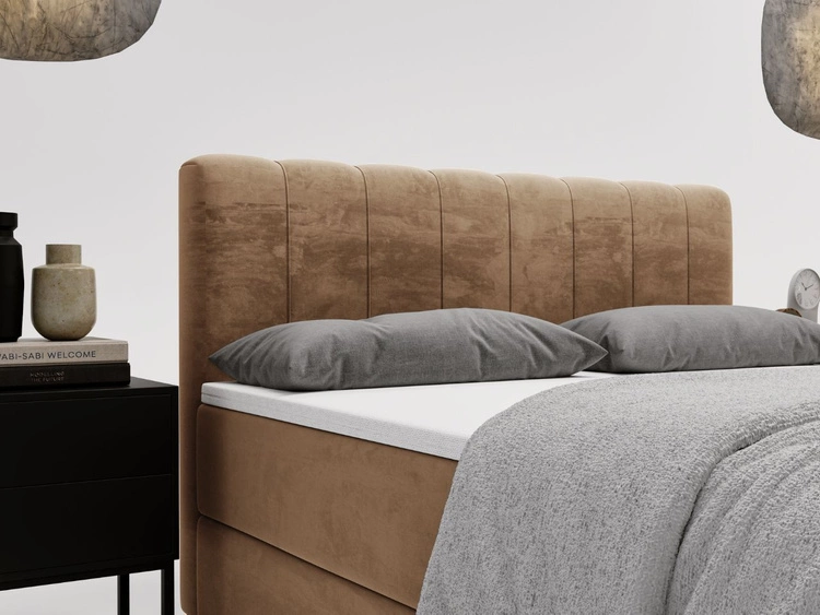 Boxspringbett mit Bettkasten 180x200 Forte Beige