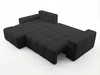 Ecksofa L-Form mit Schlaffunktion und Bettkasten Bresso Schwarz