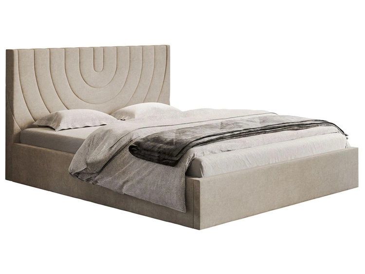 Polsterbett mit Bettkasten und Lattenrost 160x200 Corti Beige