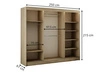 Schiebetürenschrank 250 cm mit LED-Beleuchtung Diano Eiche Sonoma