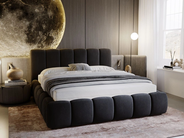 Polsterbett mit Bettkasten und Lattenrost 200x200 Cloud Anthrazit
