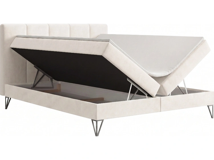 Boxspringbett mit Bettkasten 180x200 Vendi cremig