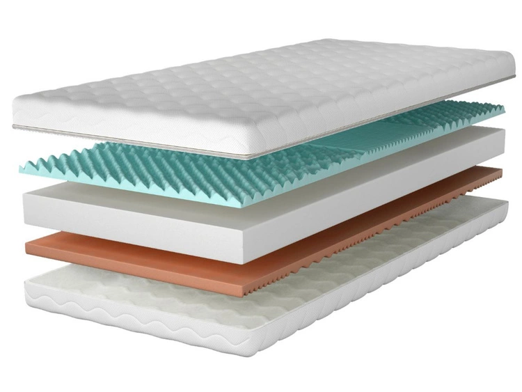 Schaumstoffmatratze mit 7 Härtezonen und profiliertem Schaumstoff Rovii 100x200