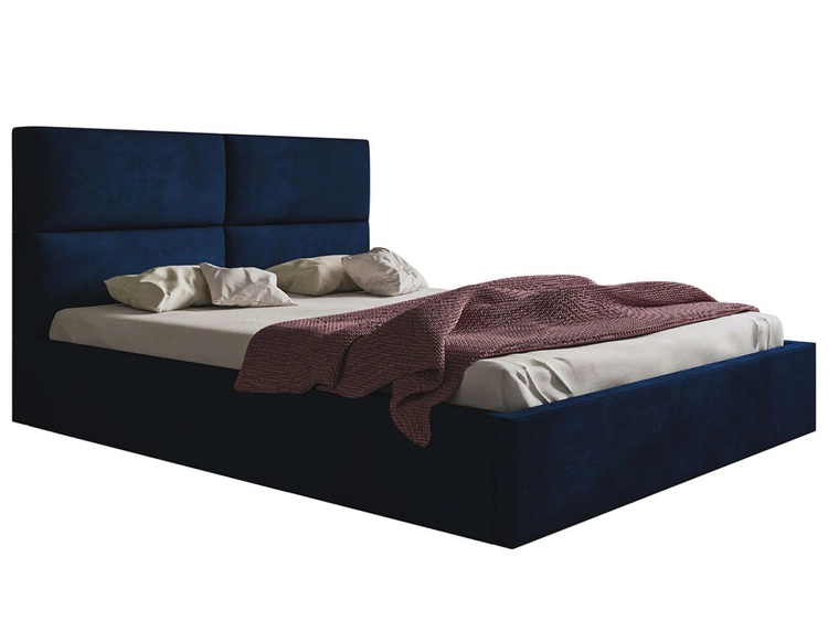 Polsterbett mit Bettkasten und Lattenrost 140x200 Marad Dunkelblau