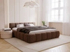 Polsterbett ohne Bettkasten mit Lattenrost 180x200 Cloud Low aus Samtstoff Braun