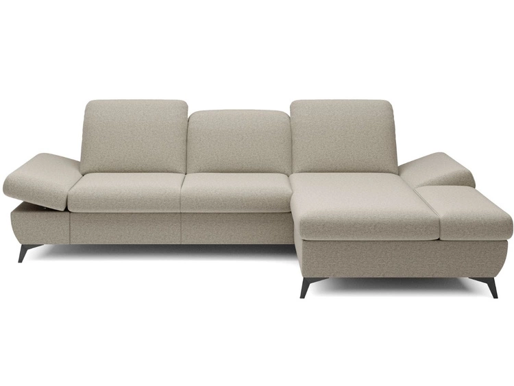 Ecksofa L-Form Rechts mit Schlaffunktion und Bettkasten Hannover Hellbraun