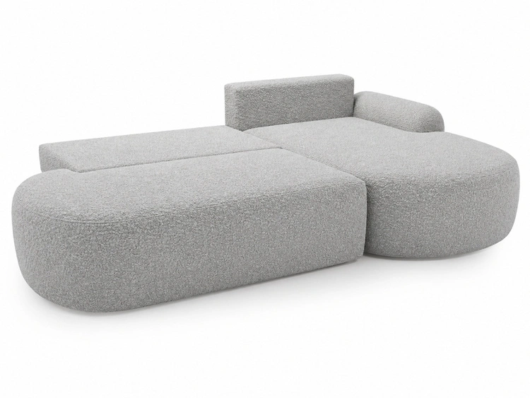 Ecksofa L-Form Rechts mit Schlaffunktion und Bettkasten Aurio O Grau