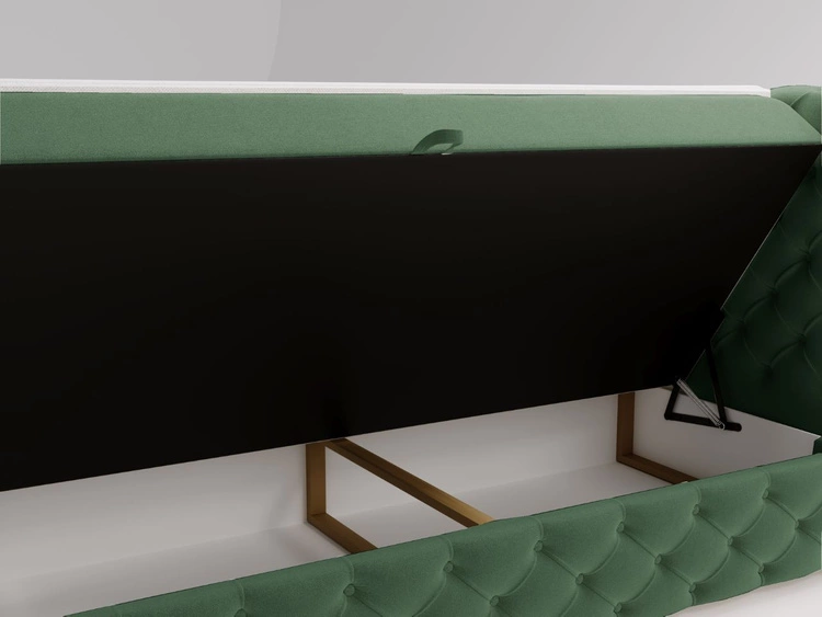 Boxspringbett mit Bettkasten 160x200 Canolo Grün