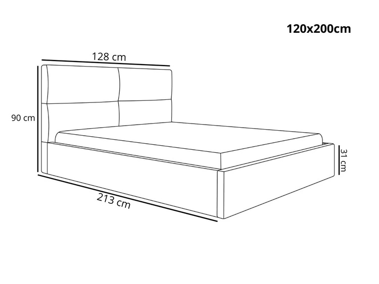 Polsterbett mit Bettkasten und Lattenrost 120x200 Marad Beige