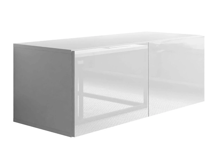 TV-Lowboard mit Türen 100 cm Nodoo Weiß Hochglanz